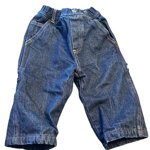 VINTAGE KIDS DENIM JEANS FLEECE LINED CARPENTER PANTS 18M NWT